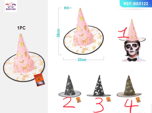 HALLOWEEN cappello da mago trasparente 38x33cm