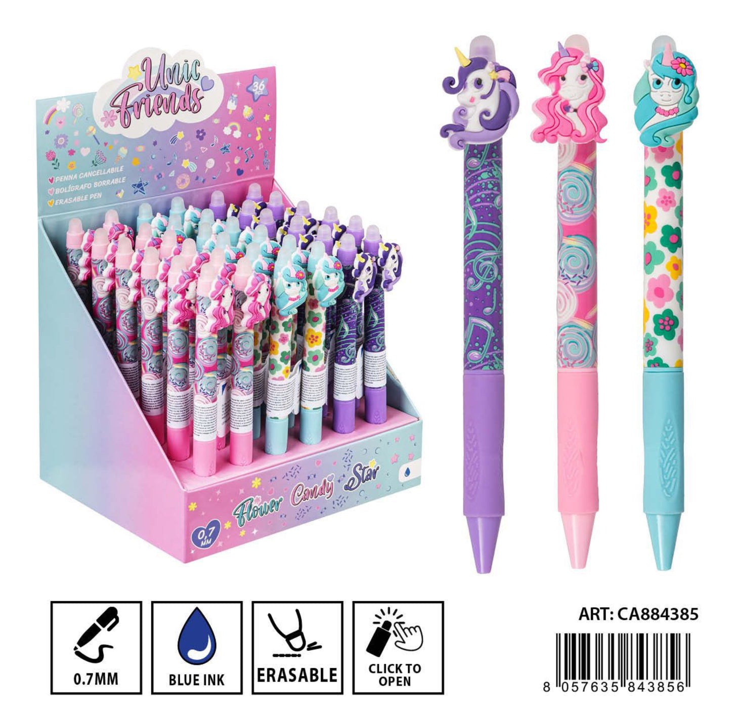 PRYMA unicorno friends penna sfera cancellabile magic 0.7mm