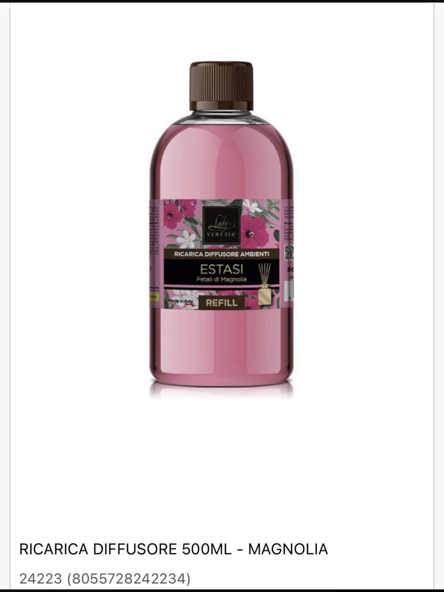 LADY VENEZIA ricarica diffusore 500ml magnolia