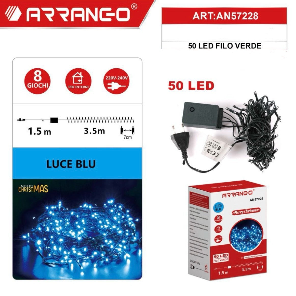 ARRANGO 50 LED filo verde