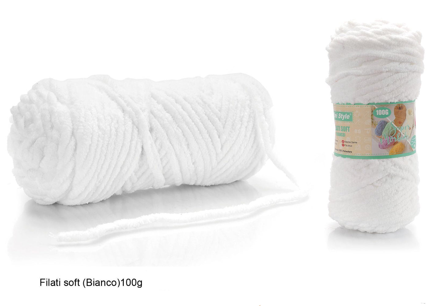 Filo soft uncinetto BIANCO 100g/55m