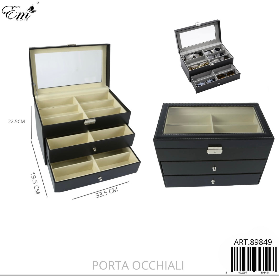 Em PORTA OCCHIALI 33.5X19X22.5CM art.89849