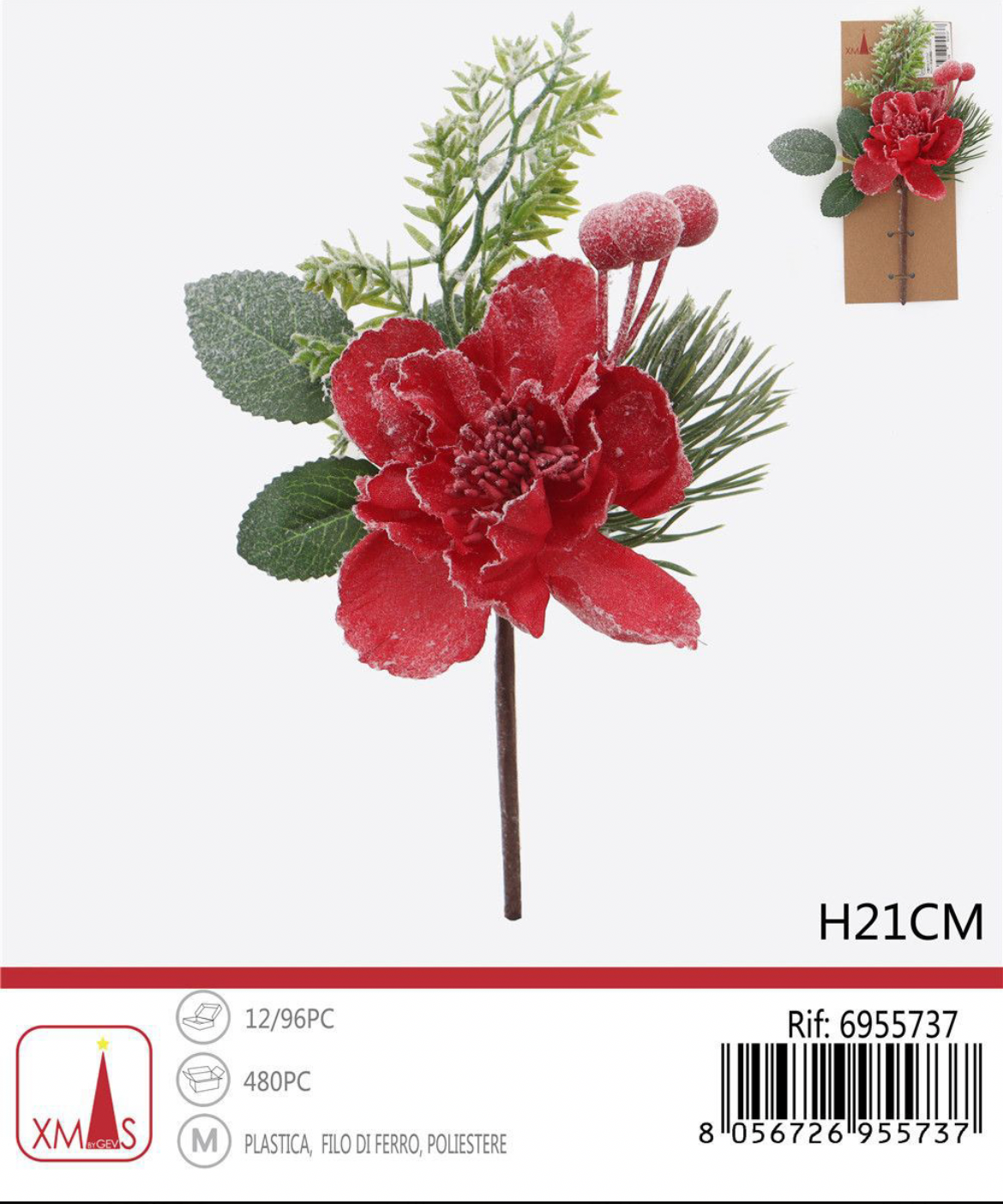 NATALIZIA Fiore natalizia H21cm