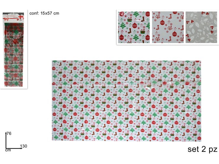 NATALIZIA foglio natalizio set 2pz 76x130cm