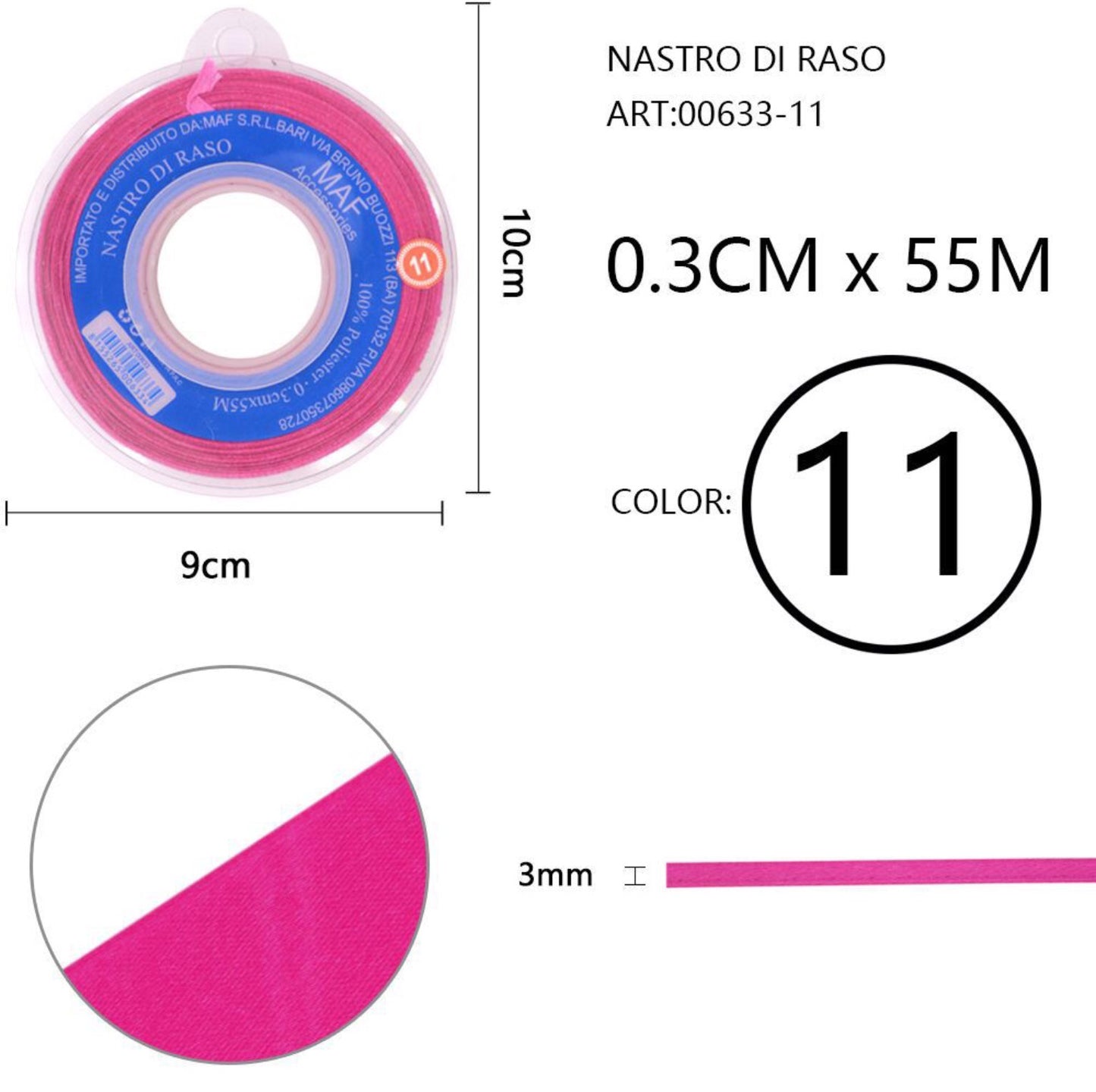 NASTRO di raso 0,3cmx55m 11