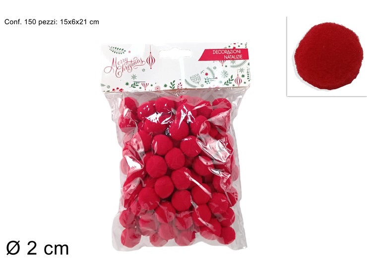 NATALIZIA pallina decorativa rosso 2cm 120pz