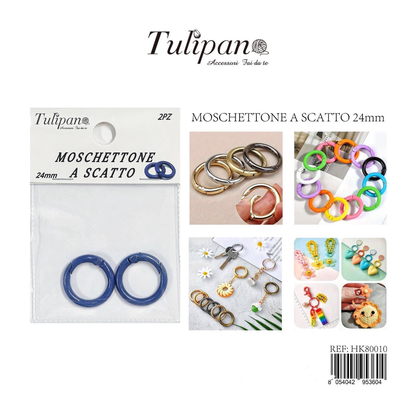 MOSCHETTO a scatto blu 24mm 2pz