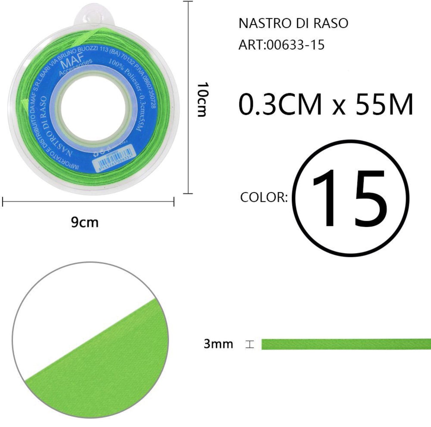 NASTRO di raso 0.3cmx55m 15