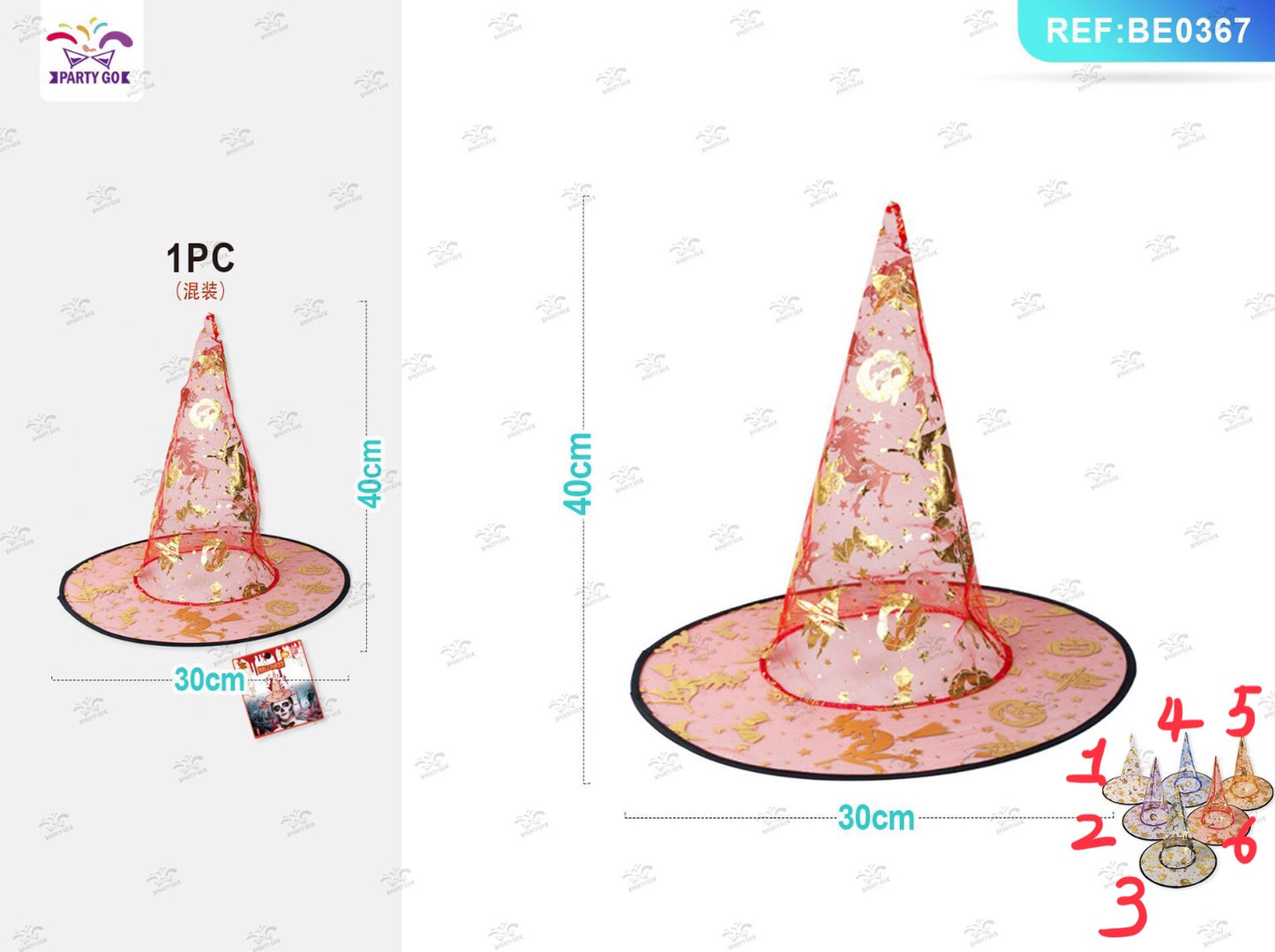 HALLOWEEN cappello da mago scheletro Halloween 38x34cm