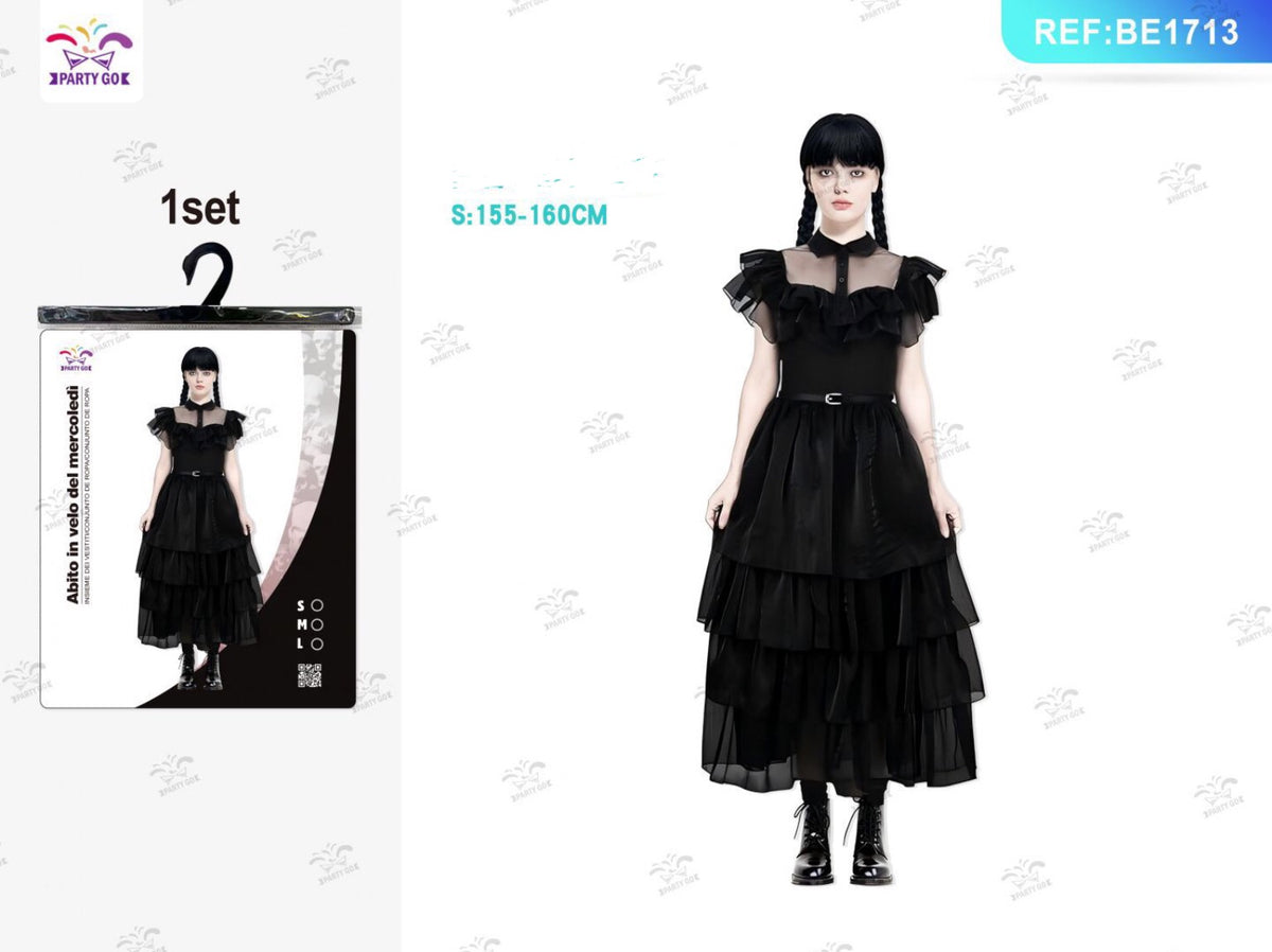 HALLOWEEN costume da mercoledì per aduti 155-160cm