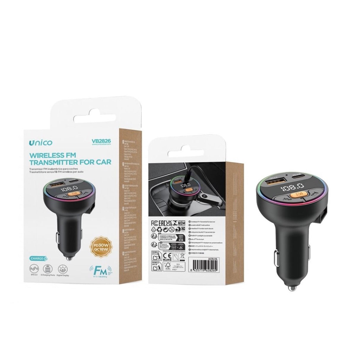 UNICO VB2826 TRANSMISOR FM INAL MBRICO PARA COCHES