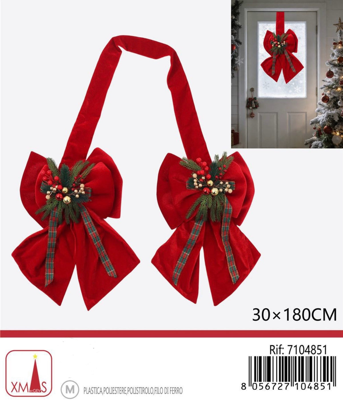 NATALE fiocco per porta 30x180cm