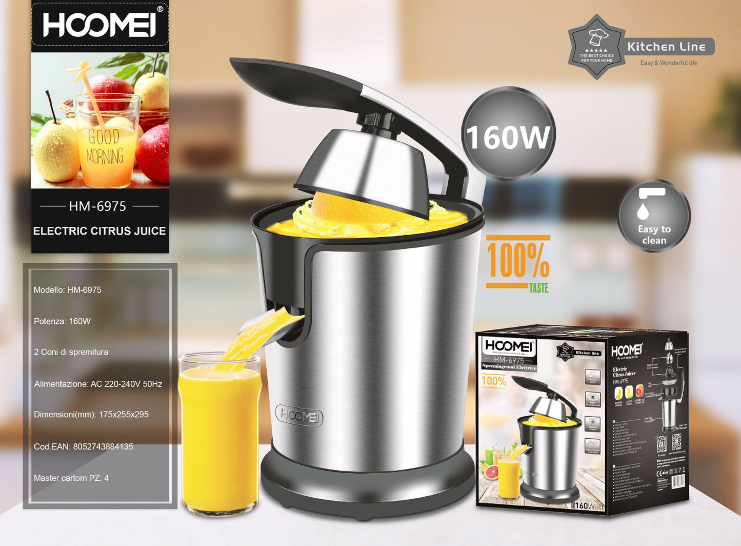 HOOMEI spremiagrumi elettrico professionale HM-6975