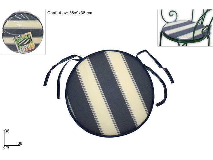 CUSCINO COPRISEDIA QUADRATO 4PZ 34X34CM RIGATO