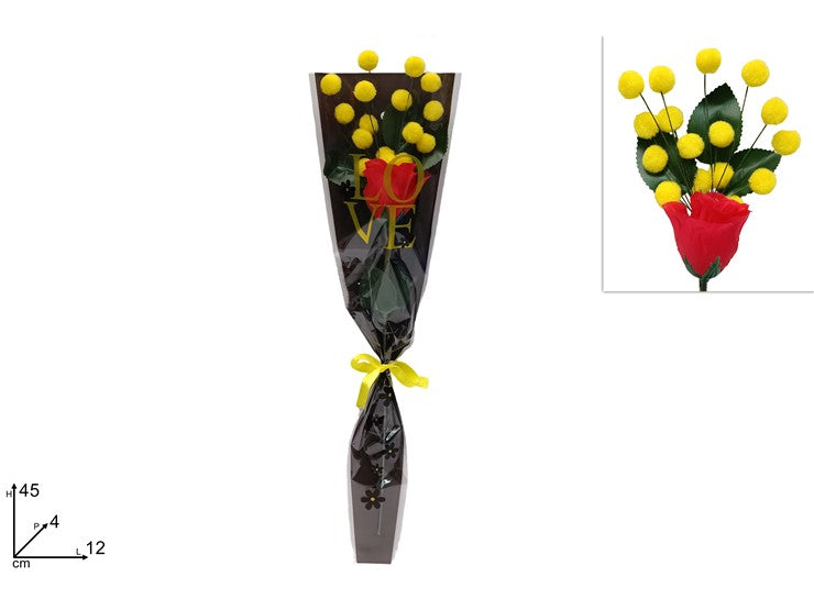 MAZZO MIMOSA CON ROSA