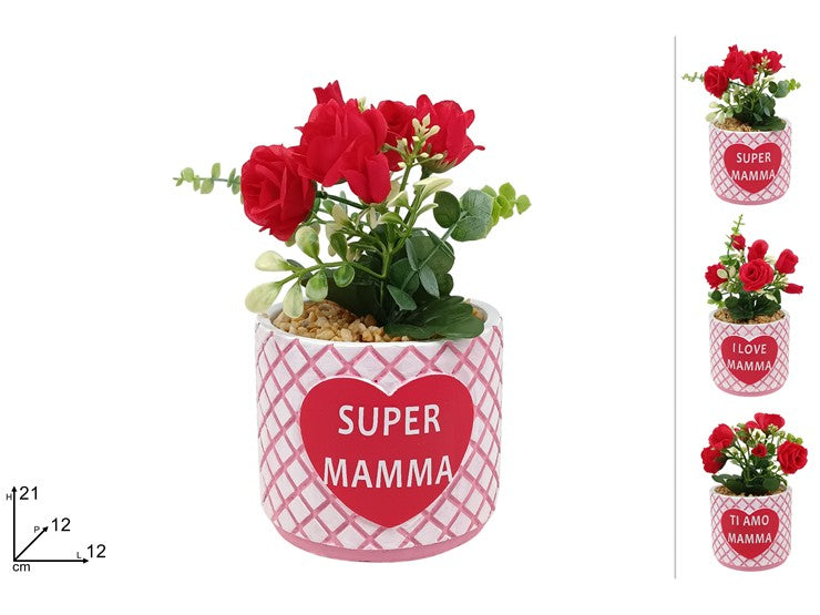 PIANTA CON ROSE FESTA DELLA MAMMA