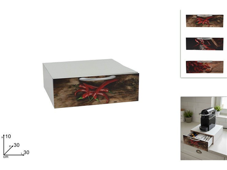 CASSETTO LEGNO PORTACIALDE 30X30X10CM