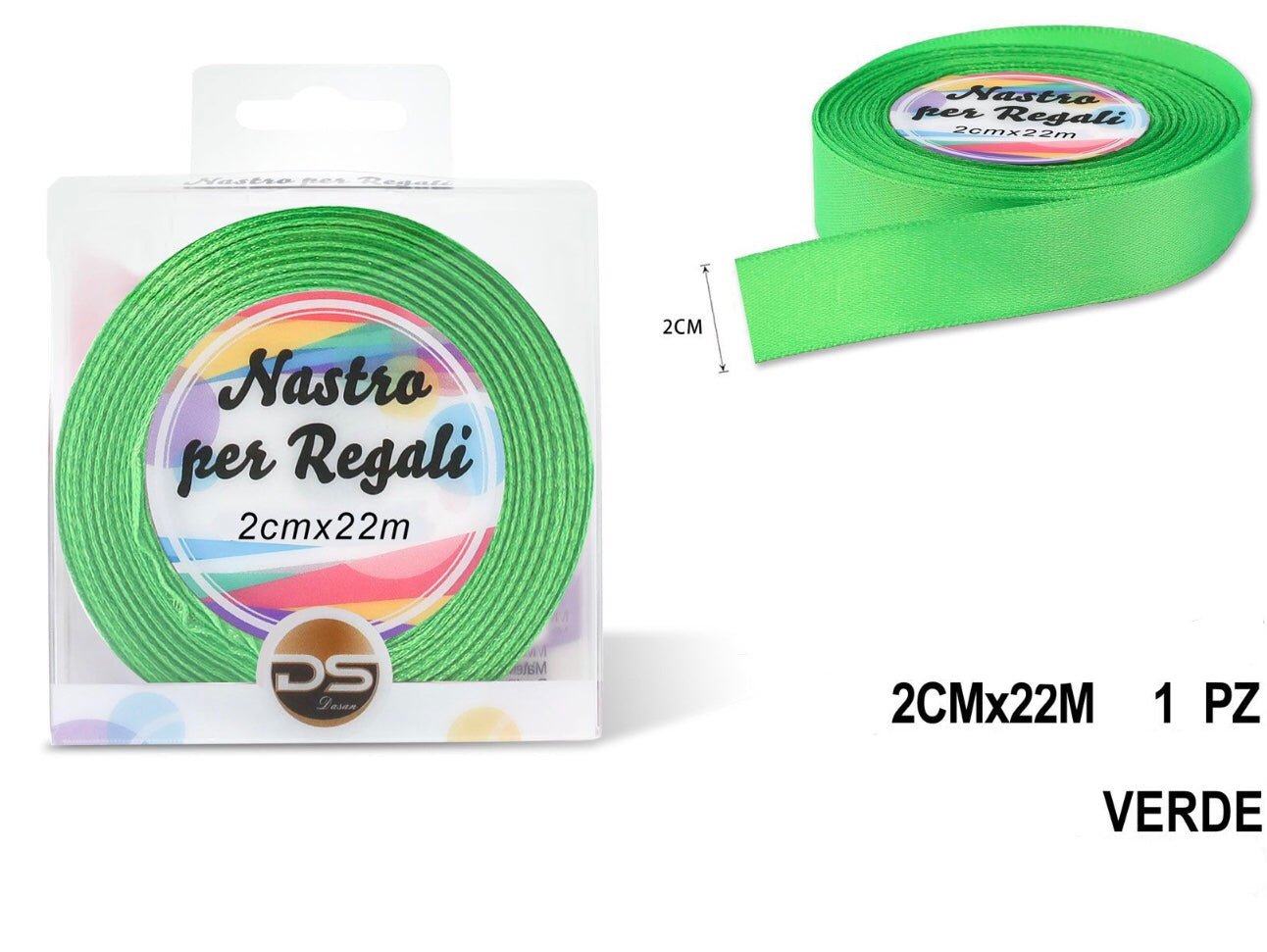 Nastro raso 2 cm VERDE