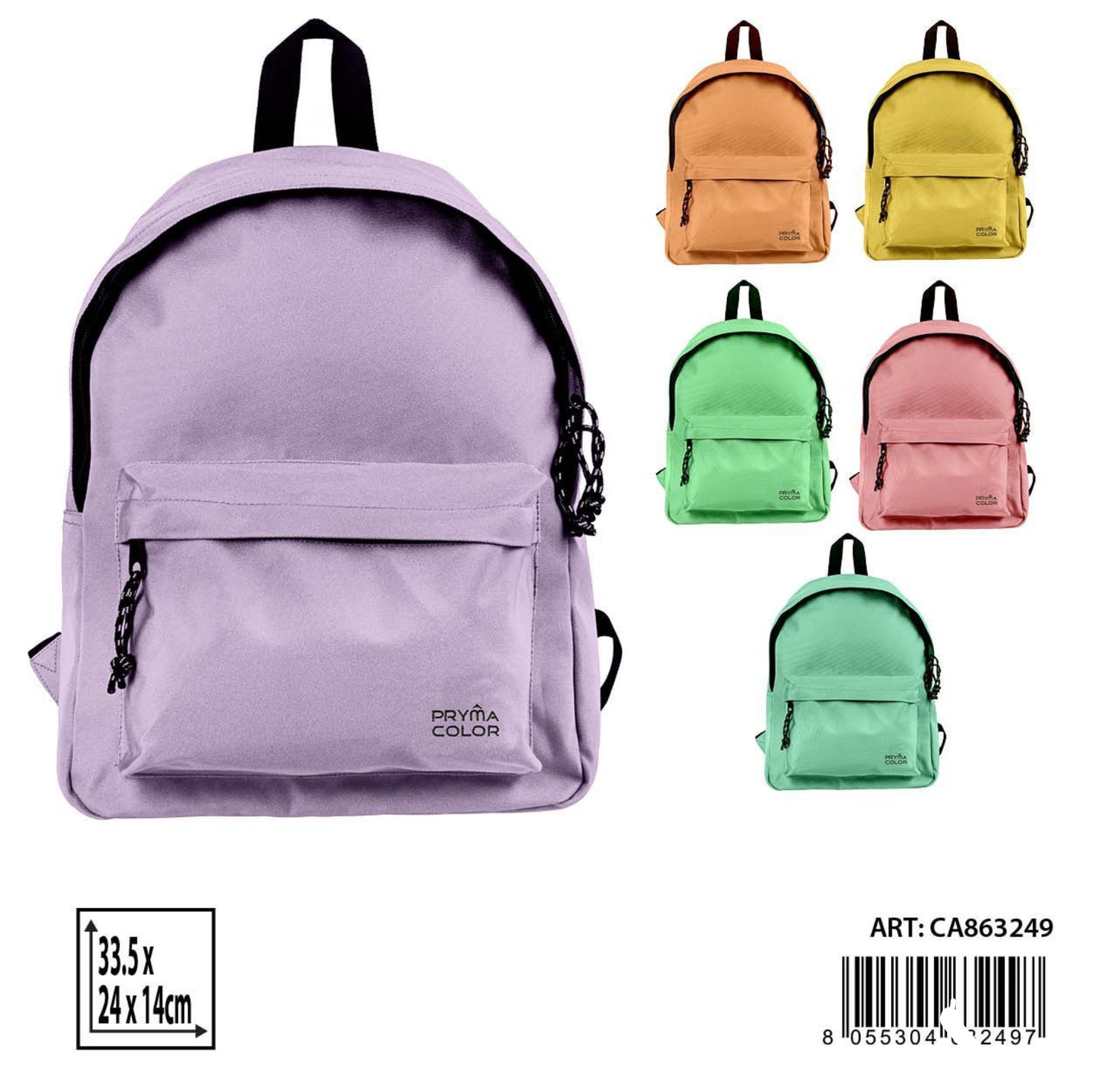 PRYMA zaino 33.5x24x14cm pastel