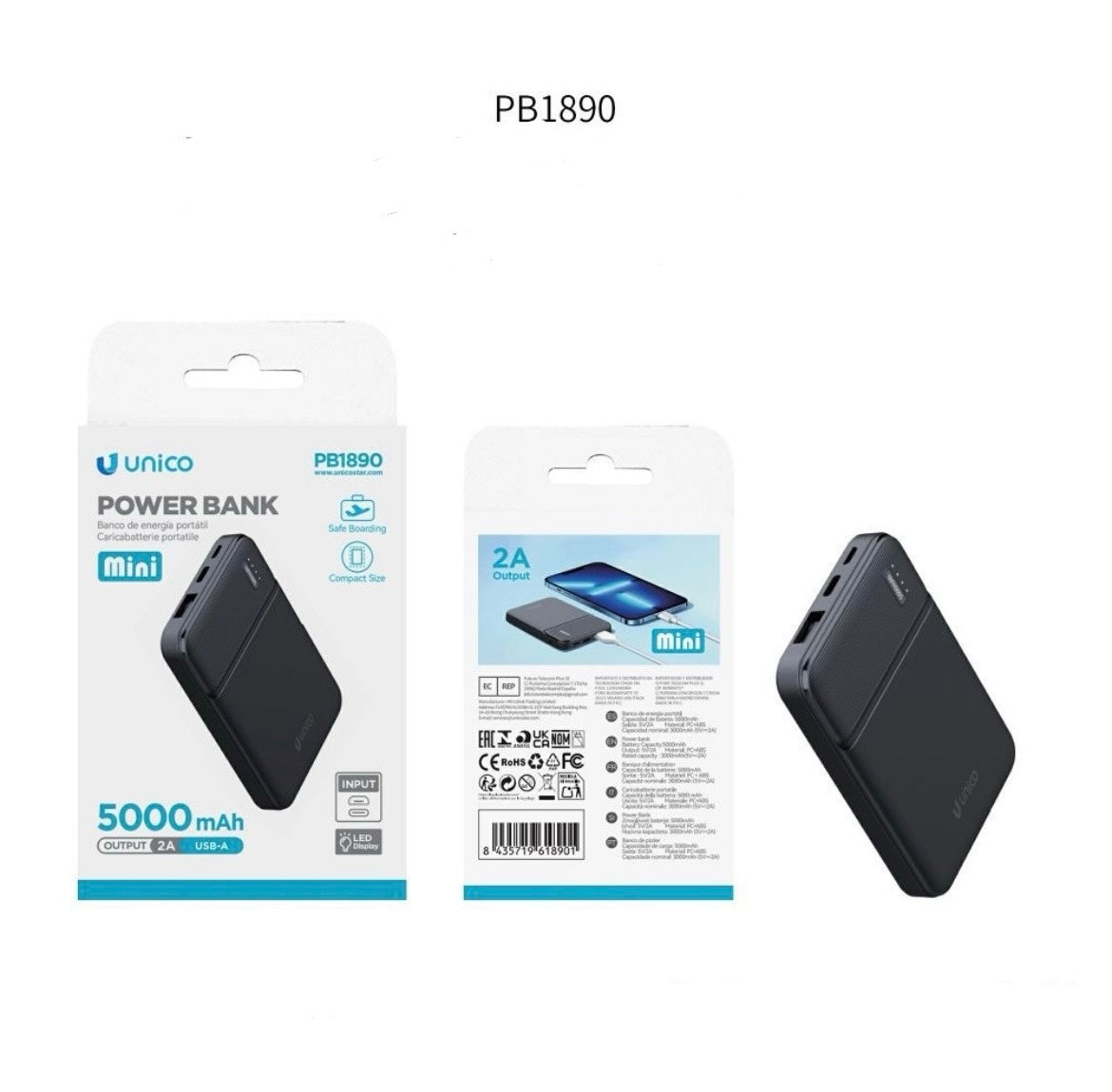 UNICO POWER BANK PB1890 nero