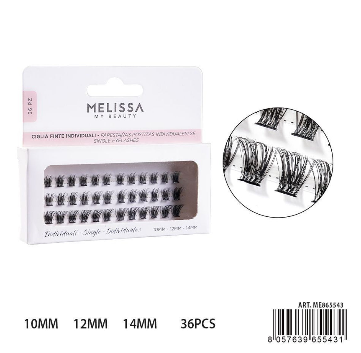 MELISSA CIGLIA FINTE INDIVID. 10-12-14MM 36PZ D017