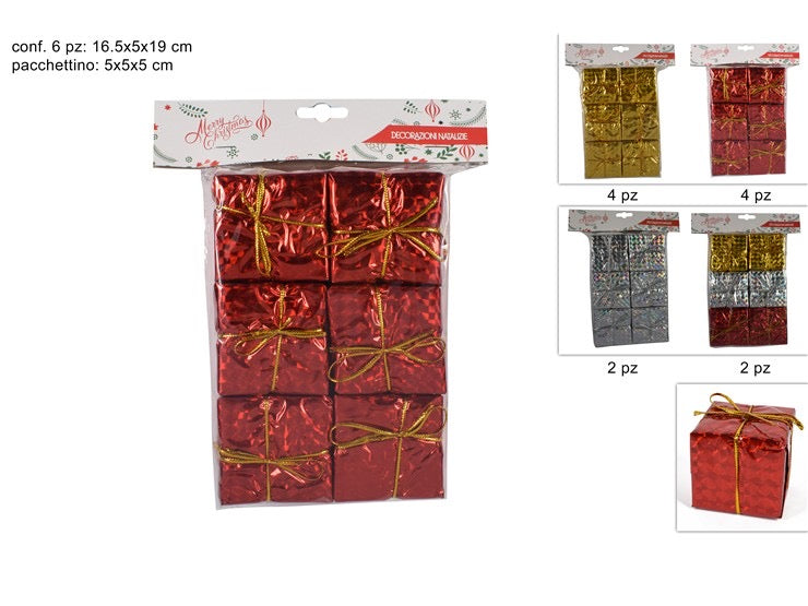 NATALIZIA decorazione pacchettini set 6pz