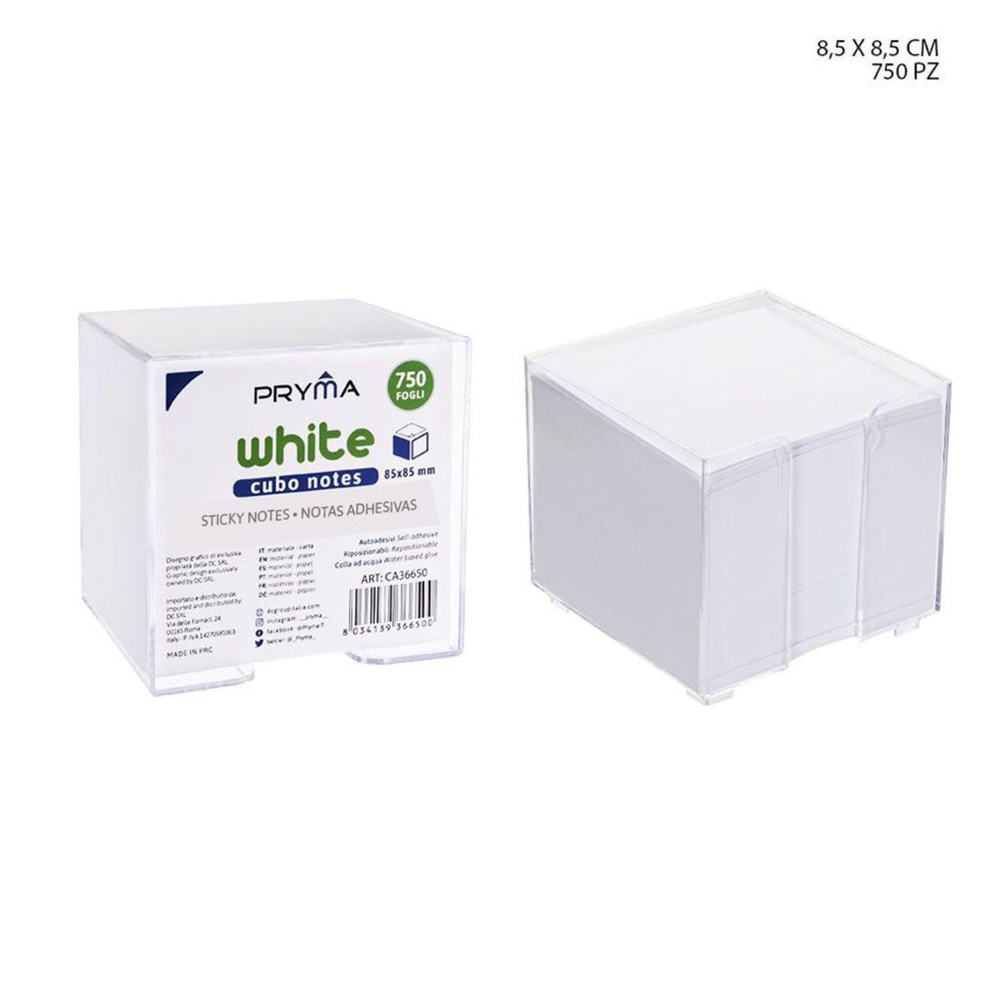 PRYMA CUBO PORTA FOGLIETTI 750FF 85X85MM BIANCO