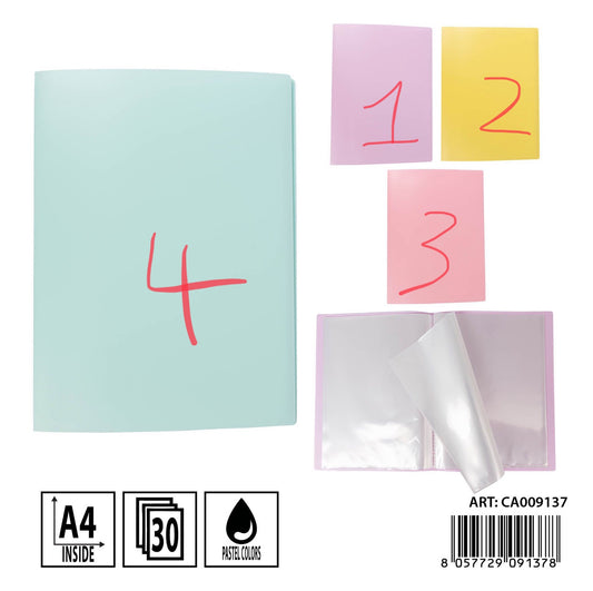 PRYMA porta listino A4 30tasche pastel