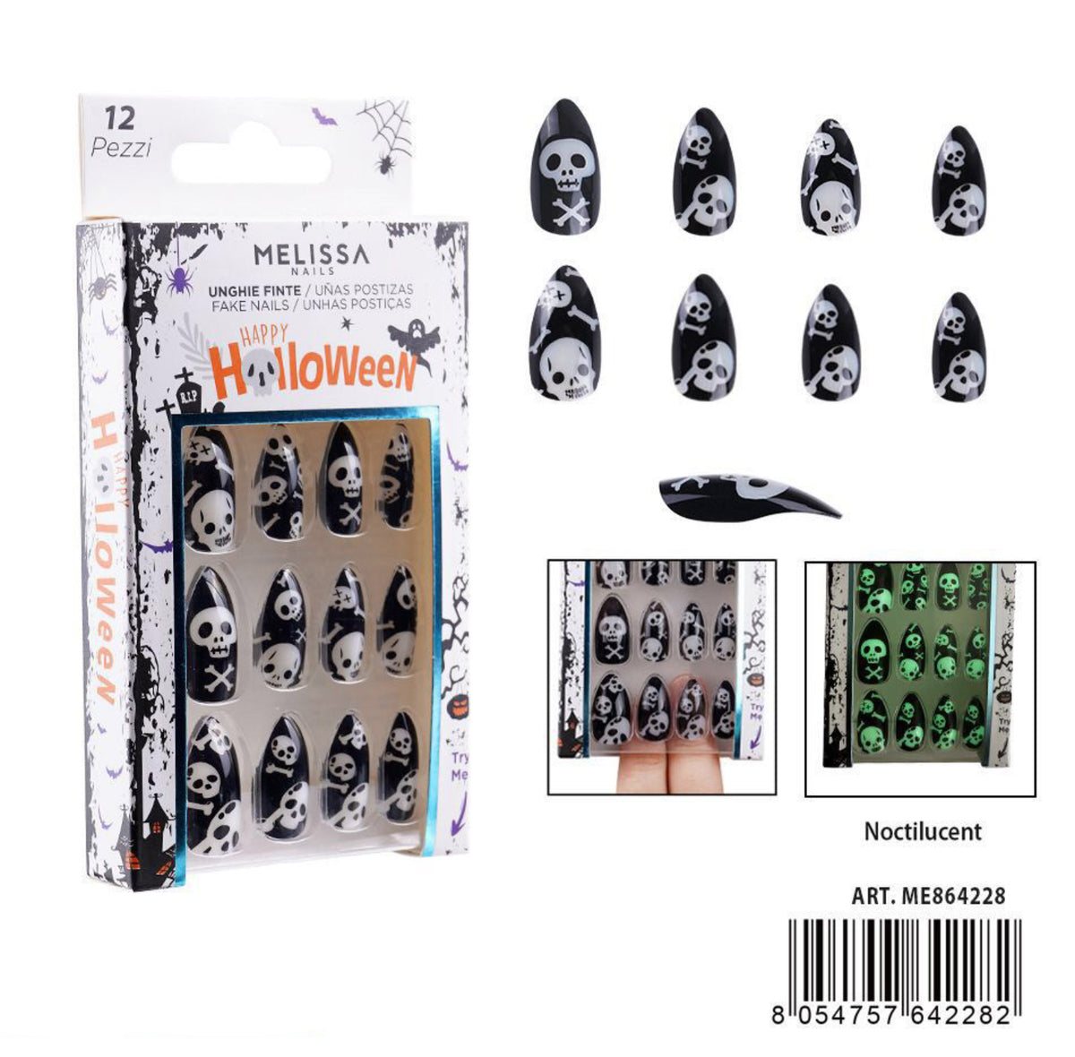 Halloween Melissa unghie finte stiletto 12pz ME864228