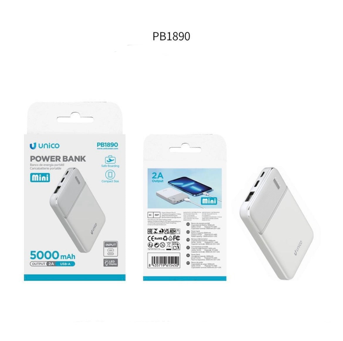 UNICO POWER BANK PB1890 bianco