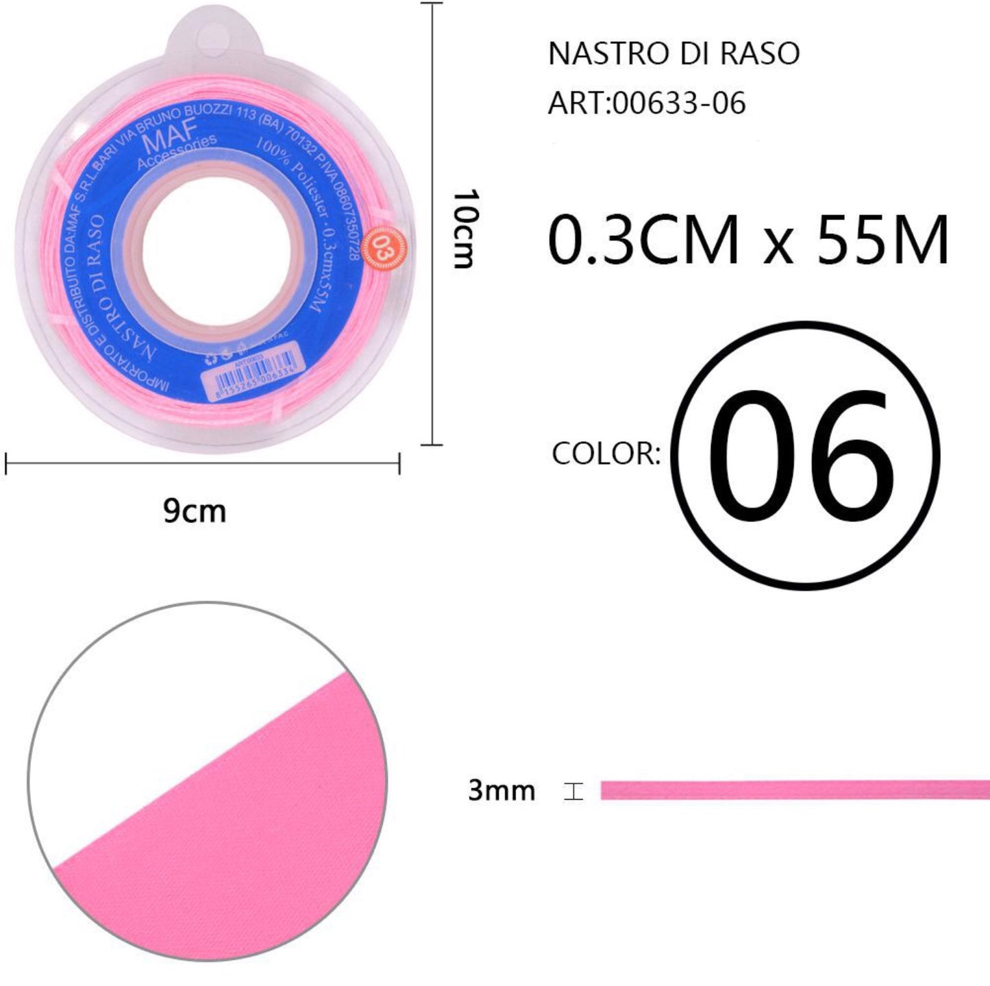 NASTRO di raso 0,3cmx55m 06