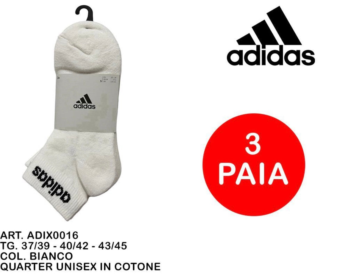 CALZINO unisex cotone ADIDAS 3paia