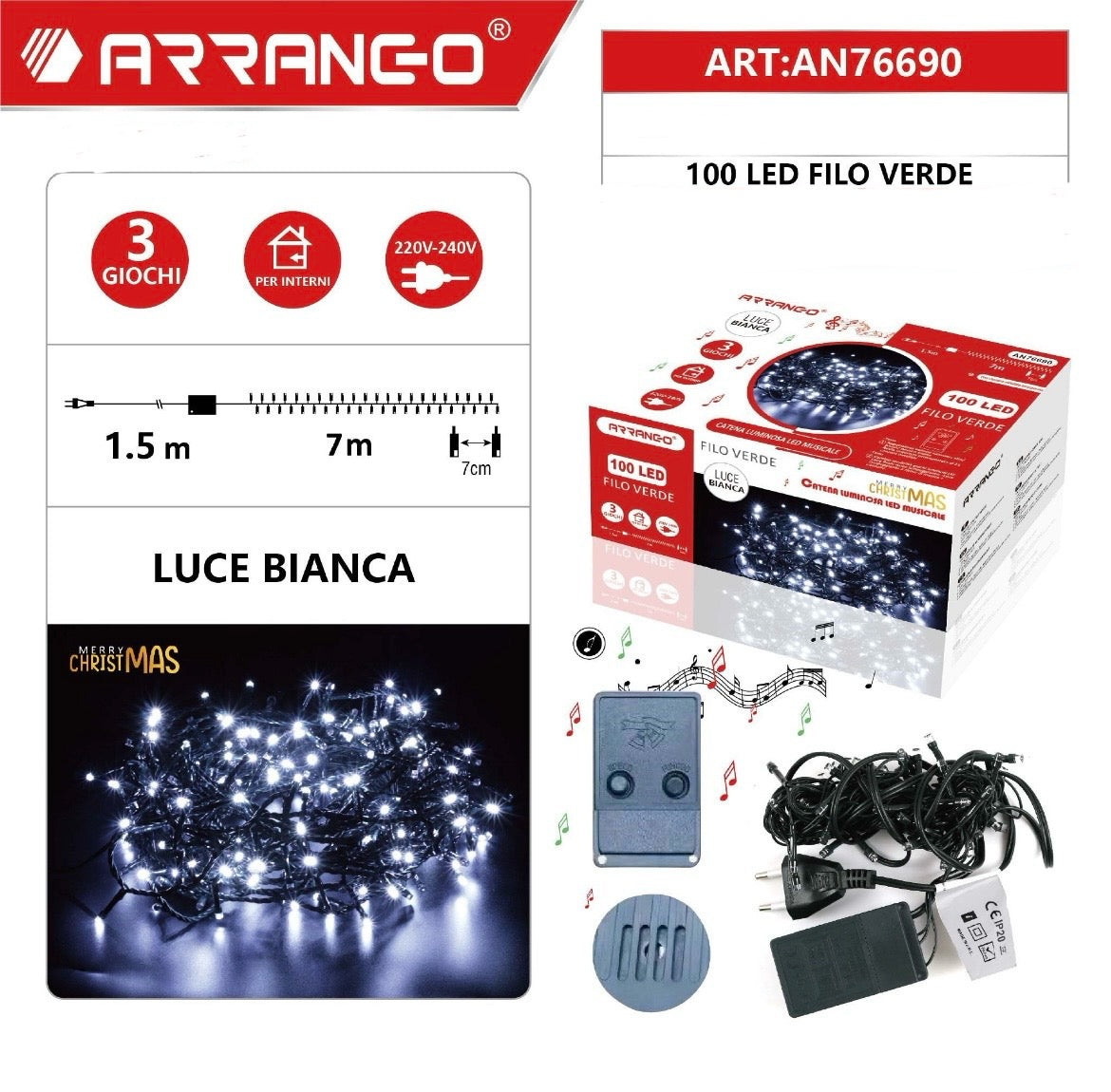 ARRANGO 100LED filo verde