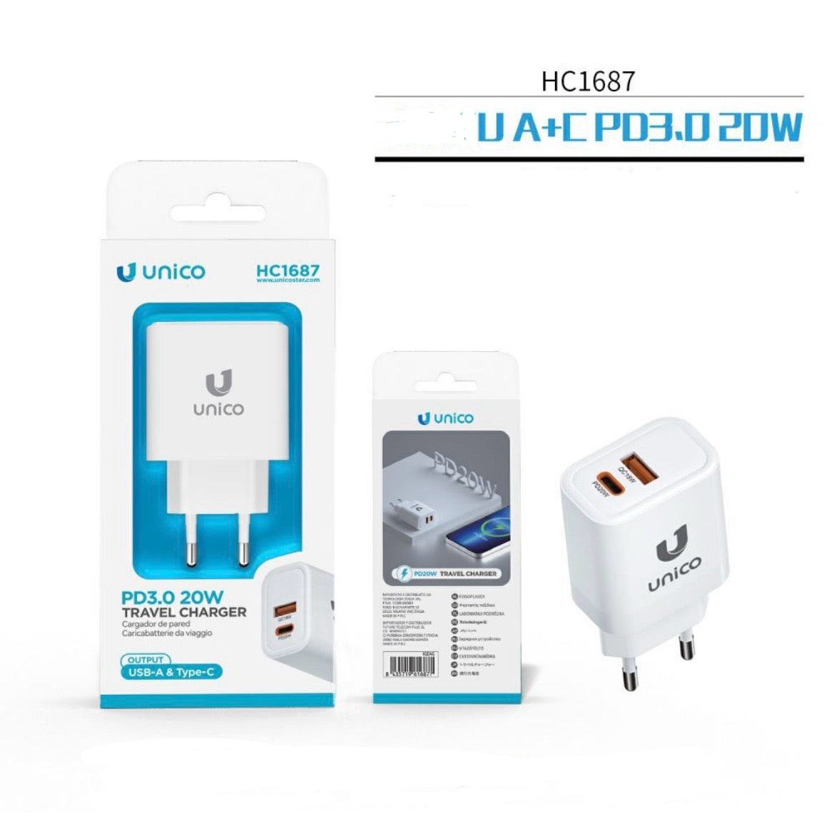 UNICO adattatore presa 20W HC1687