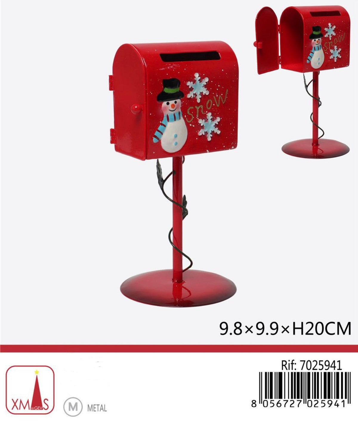 NATALE cassetta postale 9.8x9.9x20cm