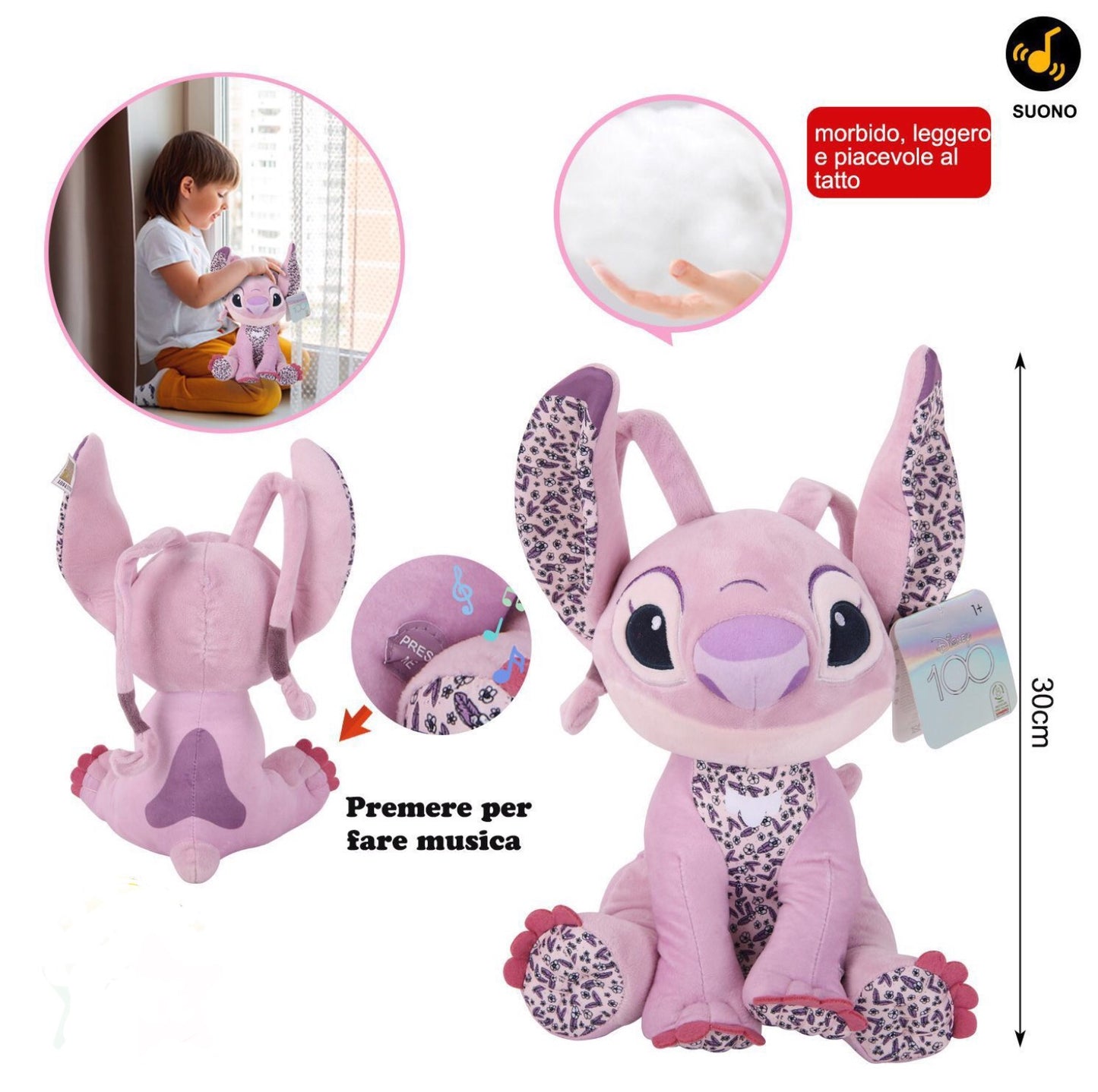 PELUCHE Angel con suoni 30cm