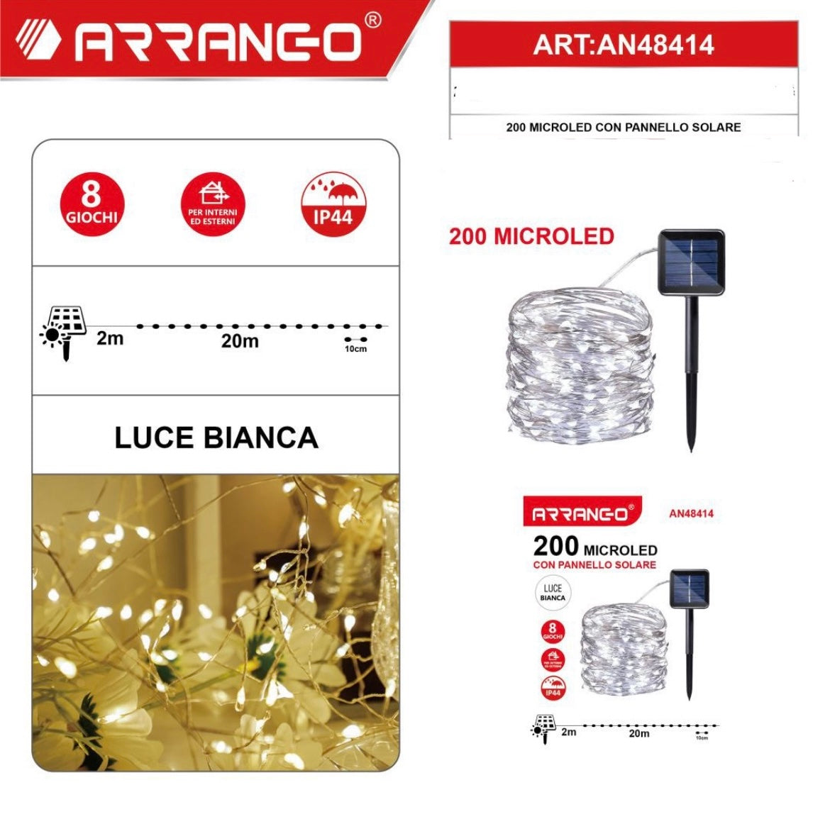 ARRANGO 200 microled con pannello solare