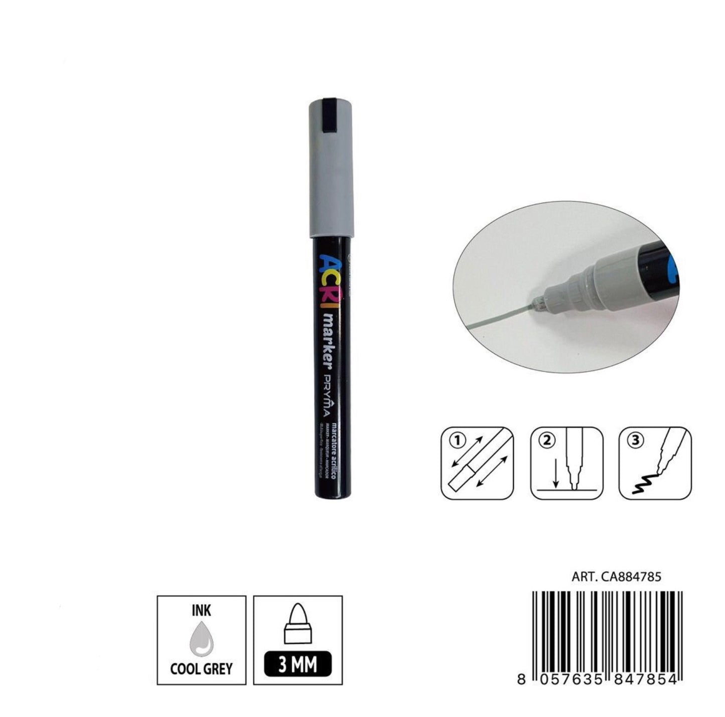 PRYMA marcatore acrilico 3mm N.134 grigio fred
