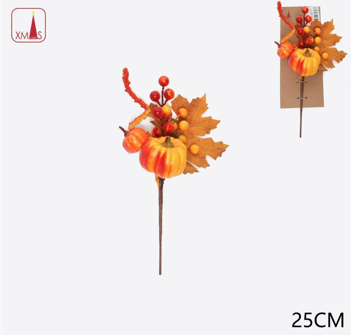Halloween decorativo ramo frutti 25cm