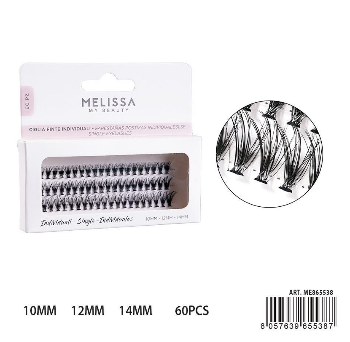 MELISSA CIGLIA FINTE INDIVID. 10-12-14MM 60PZ D012