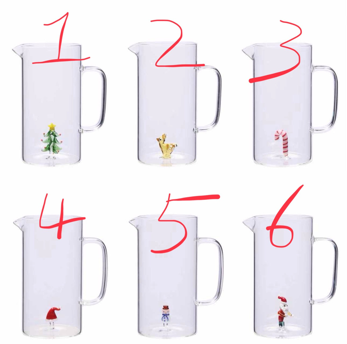 NATALIZIA CARAFFA IN VETRO CON FIGURA 3D 16X10Xh20cm 1.2l