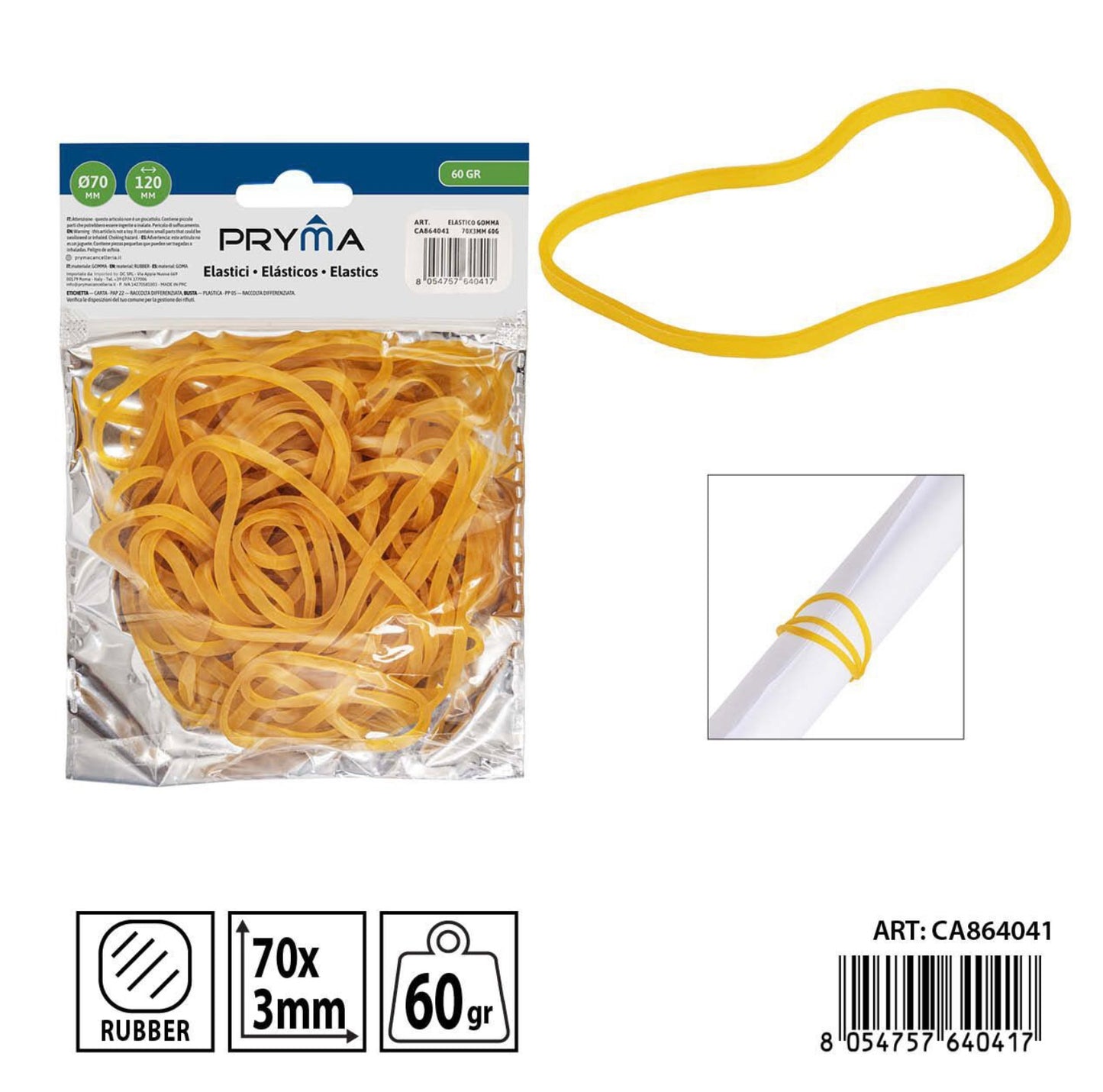 PRYMA elastico gomma 70x3mm 60gr