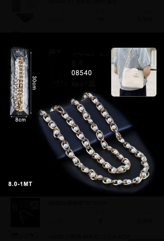 CATENE in alluminio 8.0-1mt argento/oro