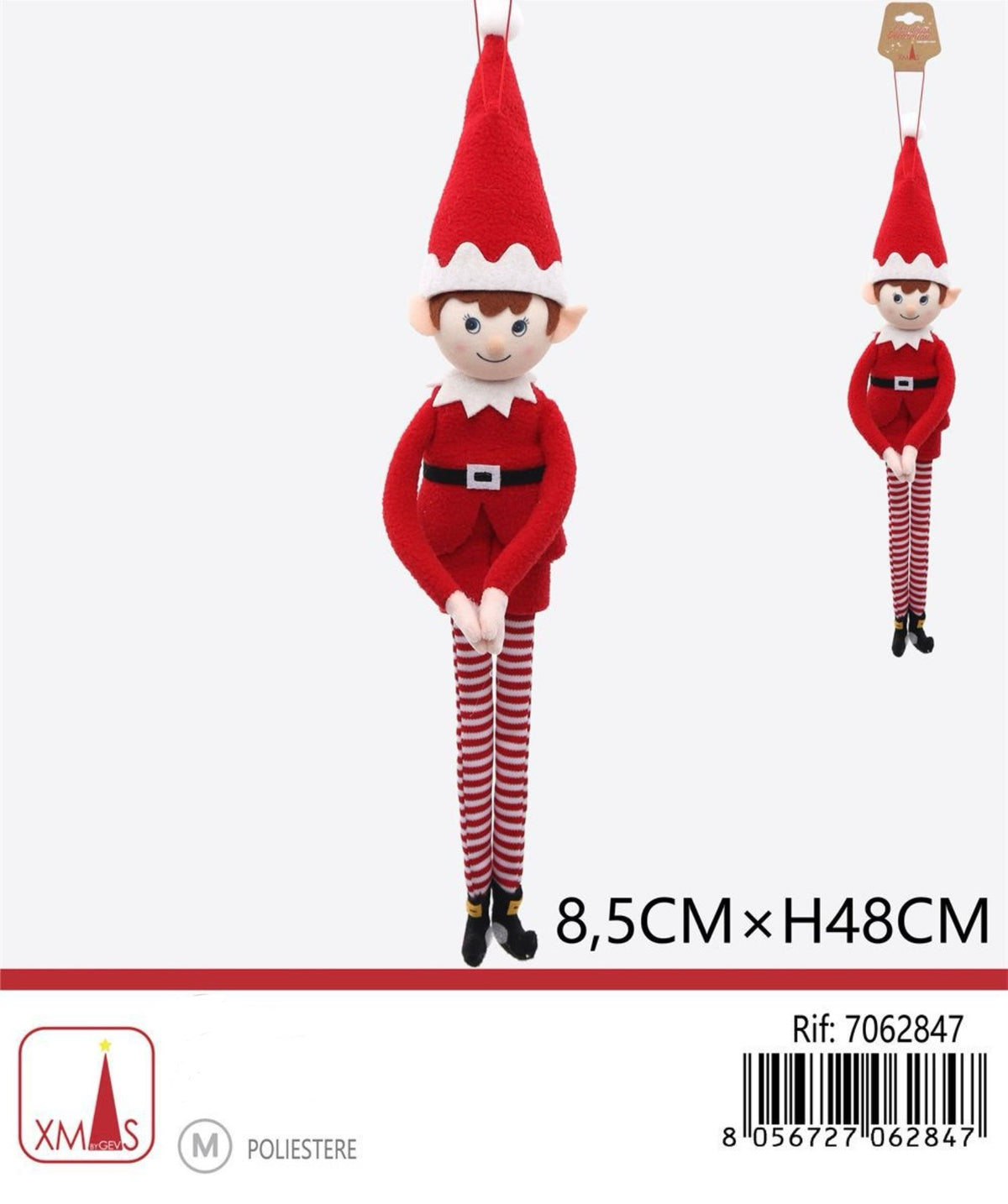 NATALE pendente elfo 8.5x48cm