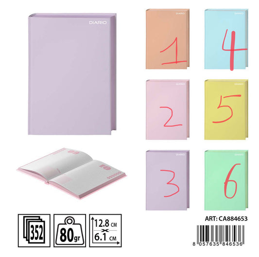 PRYMA diario pocket b/color 80g 352 pagina 12.8x17.1cm