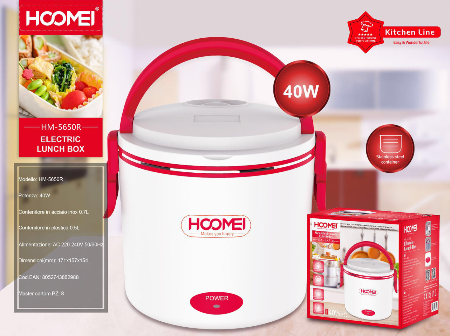 HOOMEI Scaldavivande elettrico mod.HM-5650R