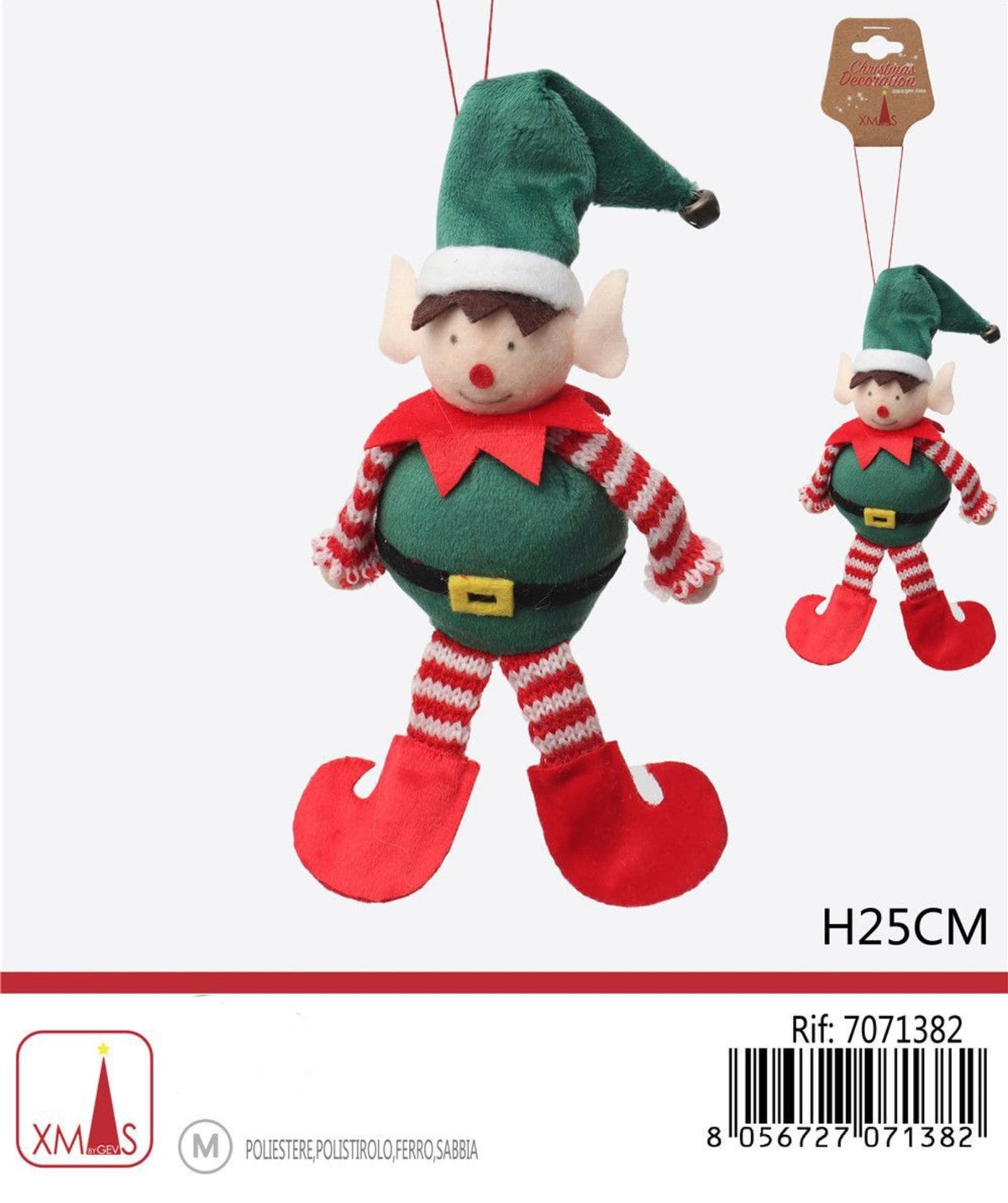 NATALE pendente elfo 25cm