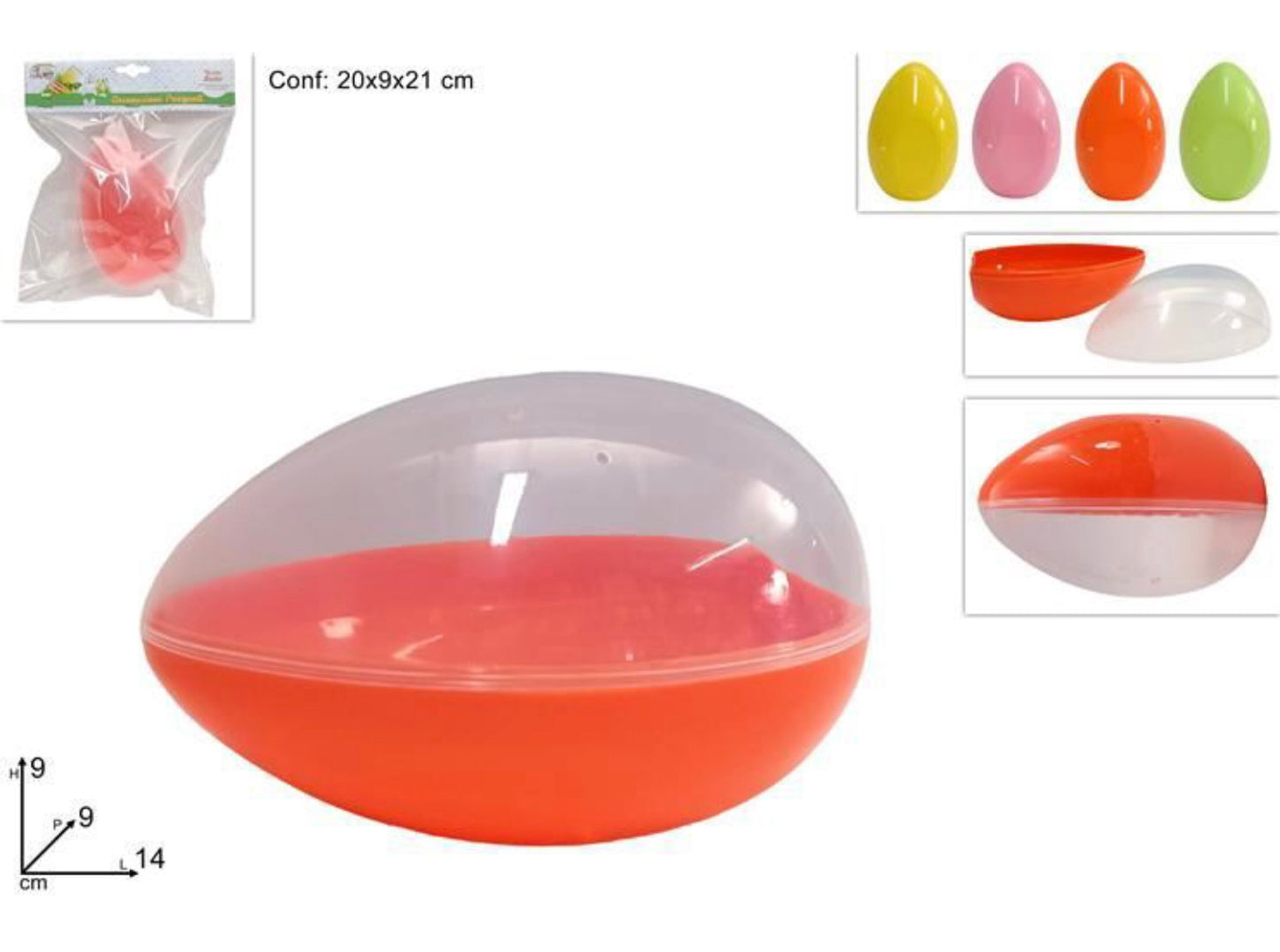 PASQUA scatola uovo plastica 14cm