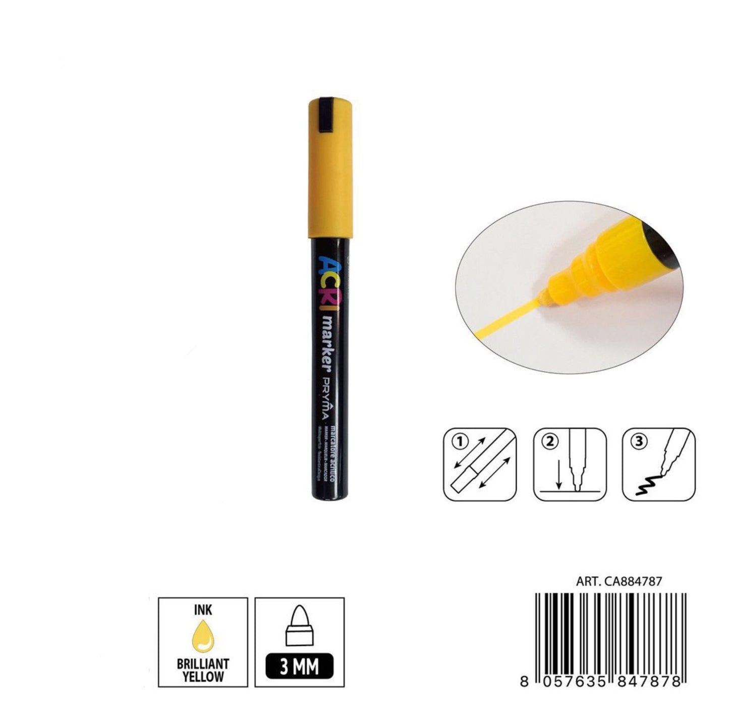 PRYMA marcatore acrilico 3mm N.141 giallo