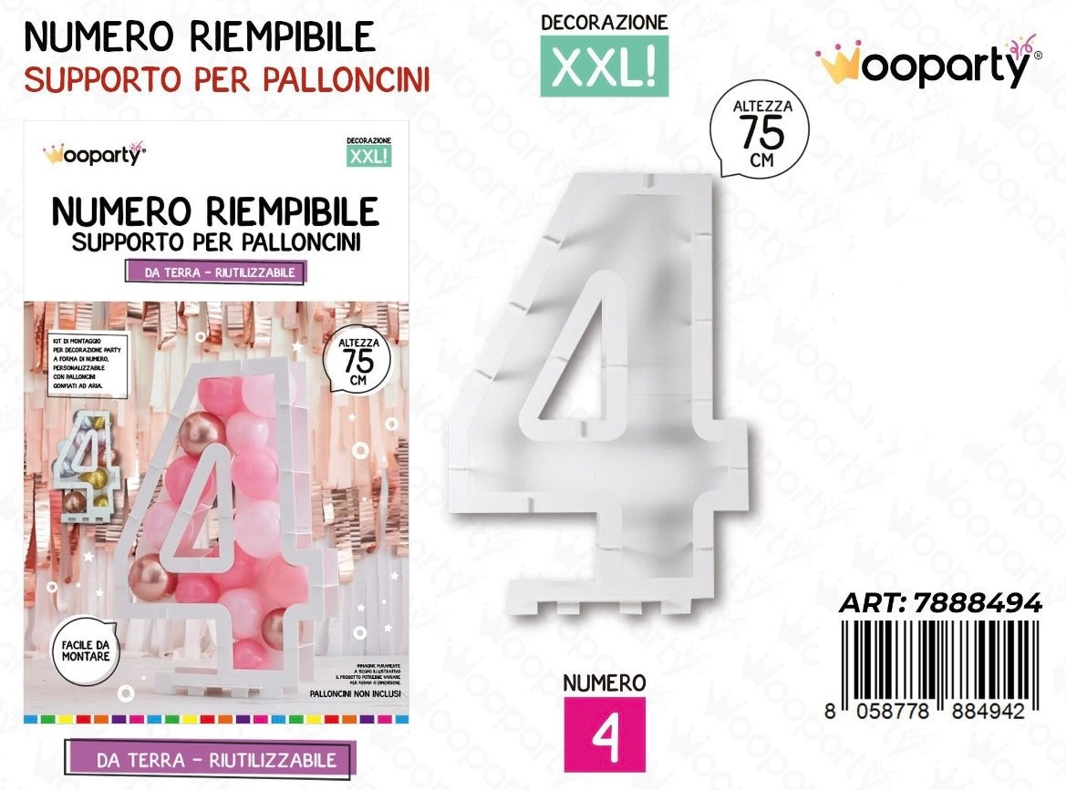 NUMERO riempibile 4 75cm